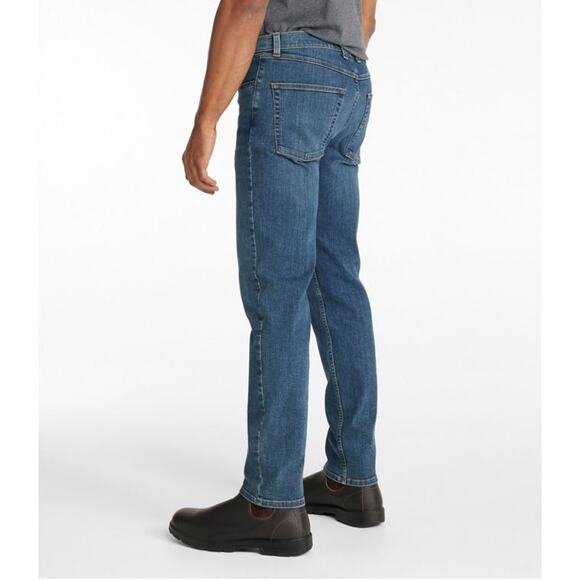 NWT L.L.Bean BeanFlex Slim Fit Straight Leg Denim Jean in Dark Vintage Size 36 - Picture 3 of 7